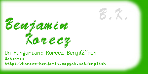 benjamin korecz business card